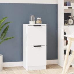 Berkfield Home Sideboard White 30x30x70 cm Engineered Wood - Size: 30 x 30 x 70 cm - thumbnail 1
