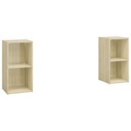 Berkfield Home TV Cabinets 2 pcs Sonoma Oak 72x35x36.5 cm Engineered Wood in Brown - thumbnail 2