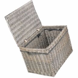 Red Hamper Wicker 58cm Unlined Antique Wash Storage Basket in Grey - thumbnail 4