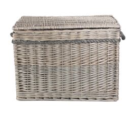 Red Hamper Wicker 58cm Unlined Antique Wash Storage Basket in Grey - thumbnail 3