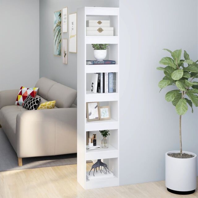 Berkfield Home Book Cabinet/Room Divider White 40x30x198 cm - Size: 40 x 30 x 198 cm - image 1