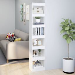 Berkfield Home Book Cabinet/Room Divider White 40x30x198 cm - Size: 40 x 30 x 198 cm - thumbnail 1