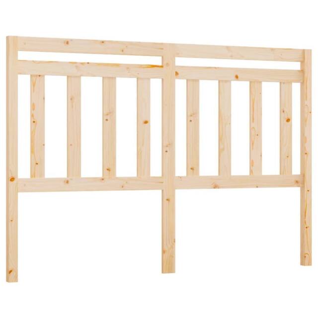 Berkfield Home Bed Headboard 140x4x100 cm Solid Wood Pine in Natural - Size: 140 x 4 x 100 cm - image 1