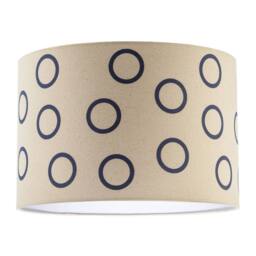 Happy Homewares Midnight Navy Blue Open Circle Pattern Linen Fabric Drum Lamp Shade - Size: 12 inches
