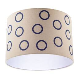 Happy Homewares Midnight Navy Blue Open Circle Pattern Linen Fabric Drum Lamp Shade - Size: 12 inches - thumbnail 5