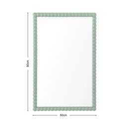 Home Garden Direct Lecco Wooden Wall Mirror with Beaded Frame 60x90cm in Green - Size: 60x90 cm - thumbnail 6