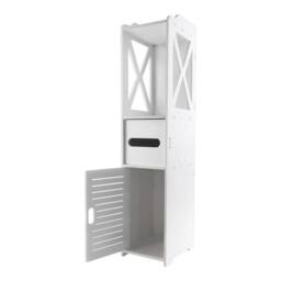 EONLION Single-Free-Standing Wooden Bathroom Cabinet in White - thumbnail 4