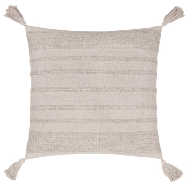 Yard Larch Woven Tasselled Cushion in Cream - Size: 45 cm x 45 cm - image 1