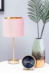 BHS Lighting Velvet Table Lamp in Pink - thumbnail 4