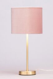 BHS Lighting Velvet Table Lamp in Pink