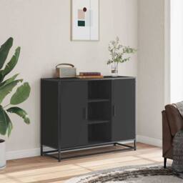 Berkfield Home Sideboard Black 92x35x76 cm Engineered Wood - Size: 92 x 35 x 76 cm - thumbnail 1