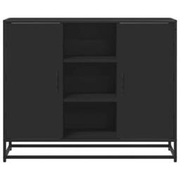 Berkfield Home Sideboard Black 92x35x76 cm Engineered Wood - Size: 92 x 35 x 76 cm - thumbnail 4
