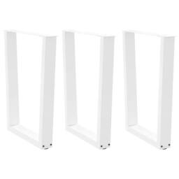 Berkfield Home Modern Dining Table Legs V-Shape 3 pcs White 70x(72-73.3) cm Steel - thumbnail 2