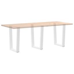Berkfield Home Modern Dining Table Legs V-Shape 3 pcs White 70x(72-73.3) cm Steel - thumbnail 8