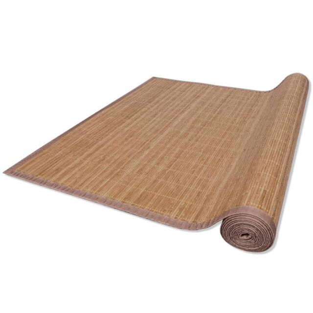 Berkfield Home Rectangular Brown Bamboo Rug 150 x 200 cm - Size: 100 cm diameter - image 1