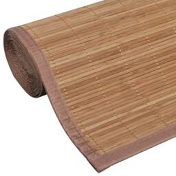 Berkfield Home Rectangular Brown Bamboo Rug 150 x 200 cm - Size: 100 cm diameter - thumbnail 5