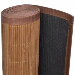 Berkfield Home Rectangular Brown Bamboo Rug 150 x 200 cm - Size: 100 cm diameter - thumbnail 4