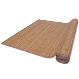Berkfield Home Rectangular Brown Bamboo Rug 150 x 200 cm - Size: 100 cm diameter - thumbnail 1