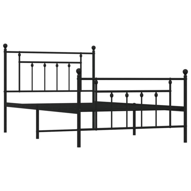 Berkfield Home Metal Bed Frame with Headboard & Footboard Black 107x203 cm - image 1