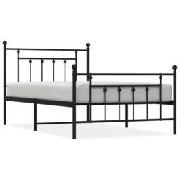 Berkfield Home Metal Bed Frame with Headboard & Footboard Black 107x203 cm - thumbnail 3