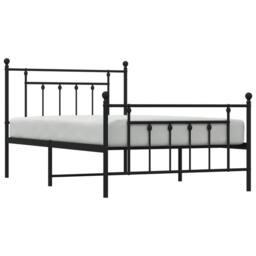 Berkfield Home Metal Bed Frame with Headboard & Footboard Black 107x203 cm - thumbnail 5