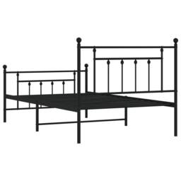 Berkfield Home Metal Bed Frame with Headboard & Footboard Black 107x203 cm - thumbnail 8
