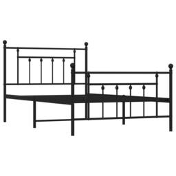Berkfield Home Metal Bed Frame with Headboard & Footboard Black 107x203 cm - thumbnail 1
