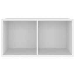 Berkfield Home Vinyl Storage Box White 71x34x36 cm Engineered Wood - Size: 71 x 34 x 36 cm - thumbnail 3