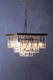 Orsina Kensington Townhouse Multi Crystal Pendant Light in Black - thumbnail 2