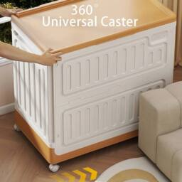 Kelvenix Orange Stackable Storage Box on Wheels - thumbnail 3