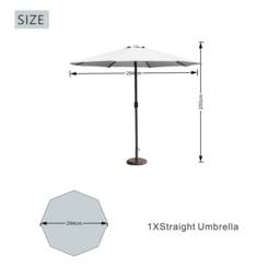 MIMO Garden Classic Parasol Sun Umbrella Sun Shade Canopy with Hand Crank in Cream - Size: 1 Pack - thumbnail 2