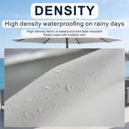 MIMO Garden Classic Parasol Sun Umbrella Sun Shade Canopy with Hand Crank in Cream - Size: 1 Pack - thumbnail 4