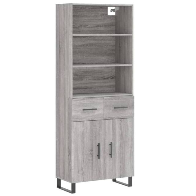 Berkfield Home Highboard Grey Sonoma 69.5x34x180 cm Engineered Wood - image 1
