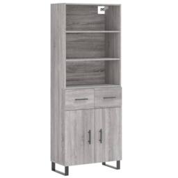 Berkfield Home Highboard Grey Sonoma 69.5x34x180 cm Engineered Wood - thumbnail 1