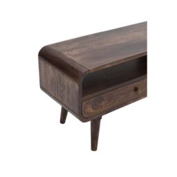 IH Design Malena Dark Mango Wood Large TV Stand with 2 Drawers in Dark Brown - thumbnail 5
