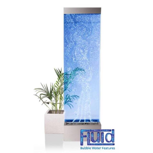 Primrose Bubble Water Wall Colour Changing LEDs Stainless Steel 183cm in Metallic Silver - image 1