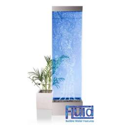 Primrose Bubble Water Wall Colour Changing LEDs Stainless Steel 183cm in Metallic Silver