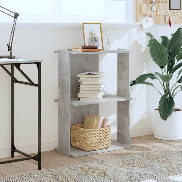Berkfield Home Elegant Bookcase 3-Tier Concrete Grey 60x30x80 cm Engineered Wood - Size: 60 x 30 x 80 cm - image 1