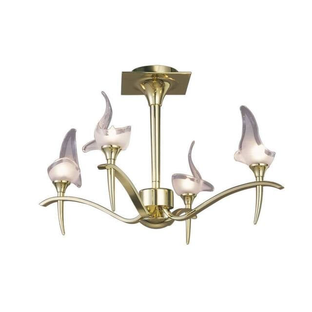Netlighting Viena Semi Flush Round 4 Light G9 Polished Brass in Gold - image 1