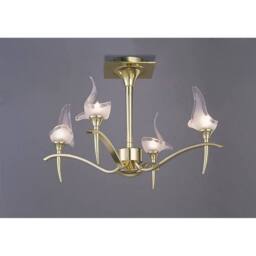 Netlighting Viena Semi Flush Round 4 Light G9 Polished Brass in Gold - thumbnail 2
