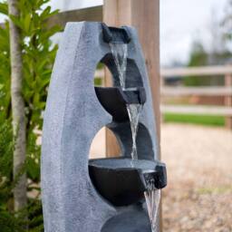 Primrose Tiered Stone Effect Cascading Water Feature Pouring Bowls 5 Tier 102cm in Light Grey - thumbnail 2