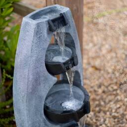Primrose Tiered Stone Effect Cascading Water Feature Pouring Bowls 5 Tier 102cm in Light Grey - thumbnail 5