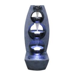 Primrose Tiered Stone Effect Cascading Water Feature Pouring Bowls 5 Tier 102cm in Light Grey - thumbnail 6
