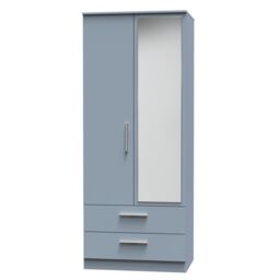 Ready Assembled 2 U Trent 2 Door 2 Drawer Mirrored Robe (Ready Assembled) in Light Blue - thumbnail 3