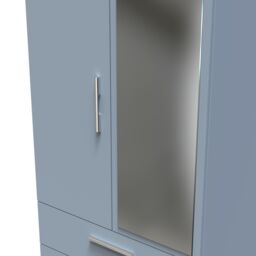 Ready Assembled 2 U Trent 2 Door 2 Drawer Mirrored Robe (Ready Assembled) in Light Blue - thumbnail 4