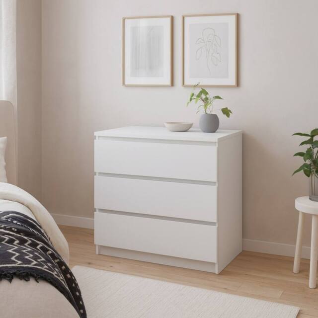 Wyld Haus Budapest 3 Drawer White Chest Laminated Board - image 1