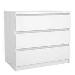 Wyld Haus Budapest 3 Drawer White Chest Laminated Board - thumbnail 3