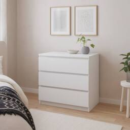 Wyld Haus Budapest 3 Drawer White Chest Laminated Board