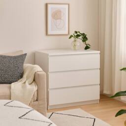 Wyld Haus Budapest 3 Drawer White Chest Laminated Board - thumbnail 2
