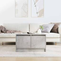 Berkfield Home Coffee Table with Drawers Concrete Grey 70.5x70x40 cm - thumbnail 3